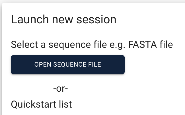 Launch new session dialog